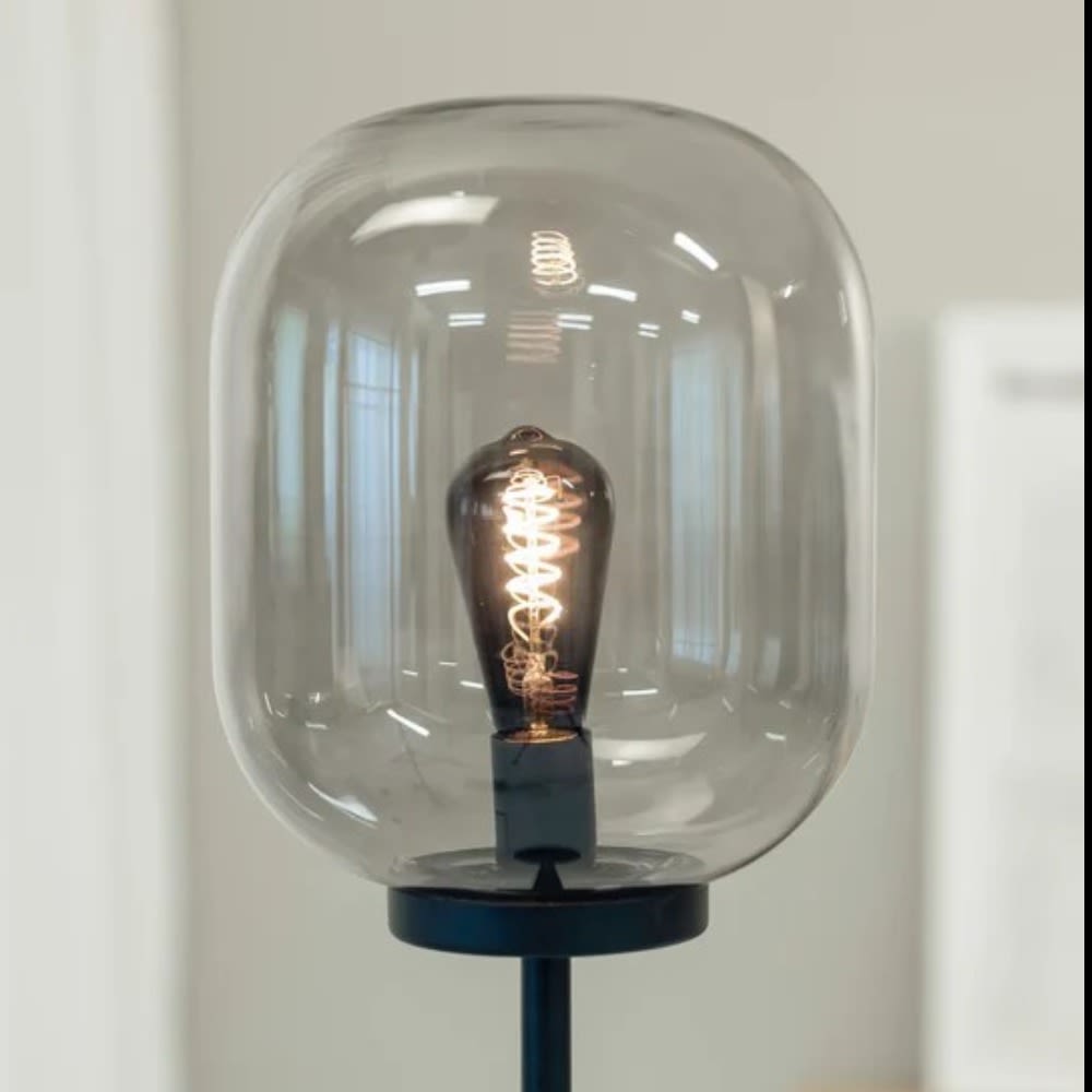 Lampadaire 1xE27 noir et fumé - Maisons du Monde