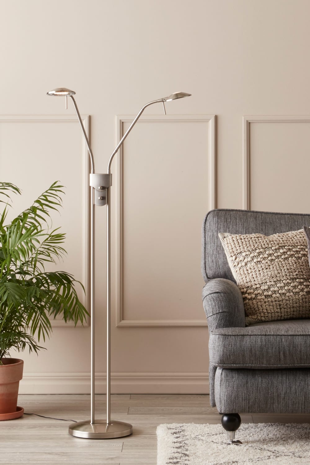Lampadaire 2Led acier — vue 3