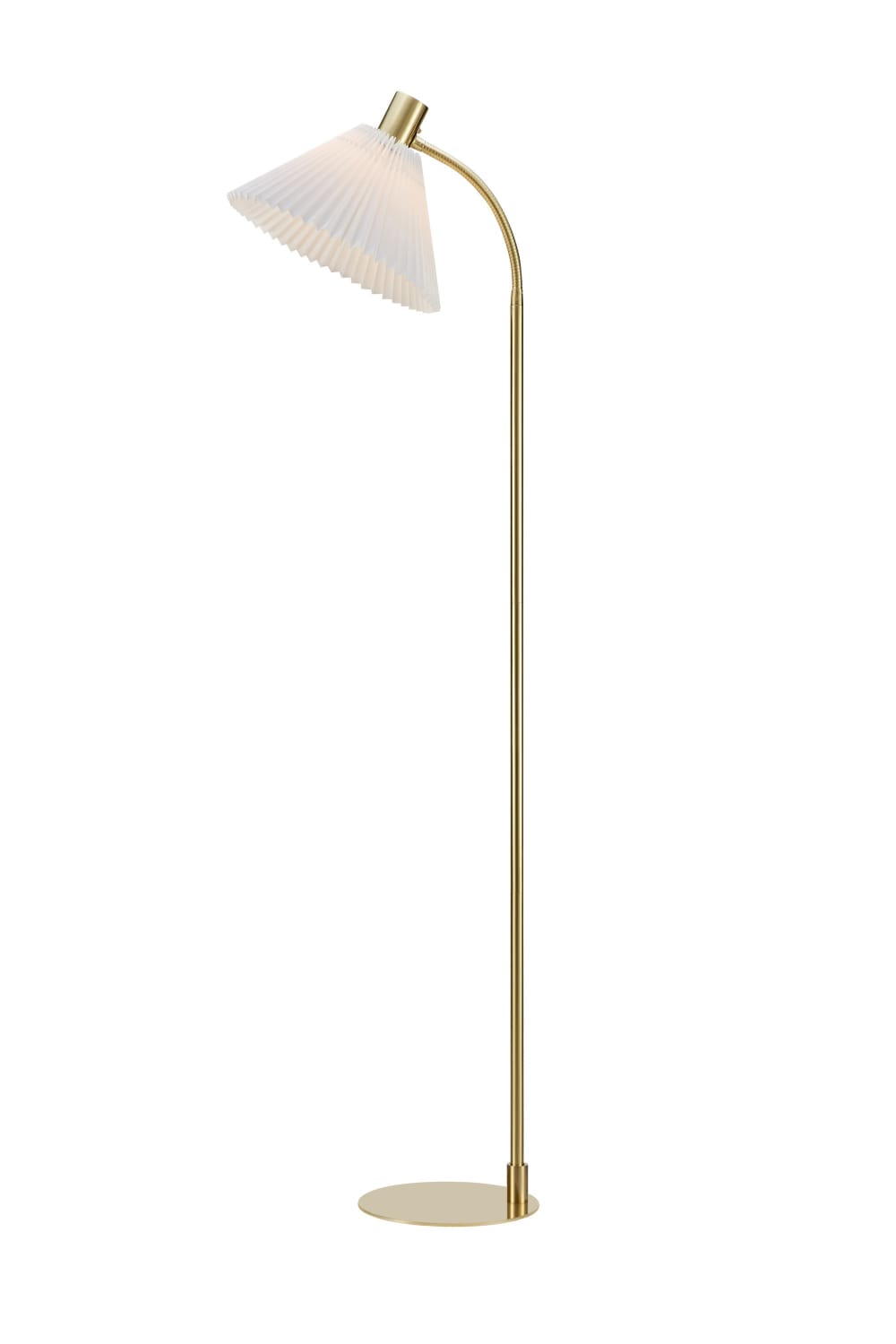 Lampadaire 1xE27 laiton brossé et blanc