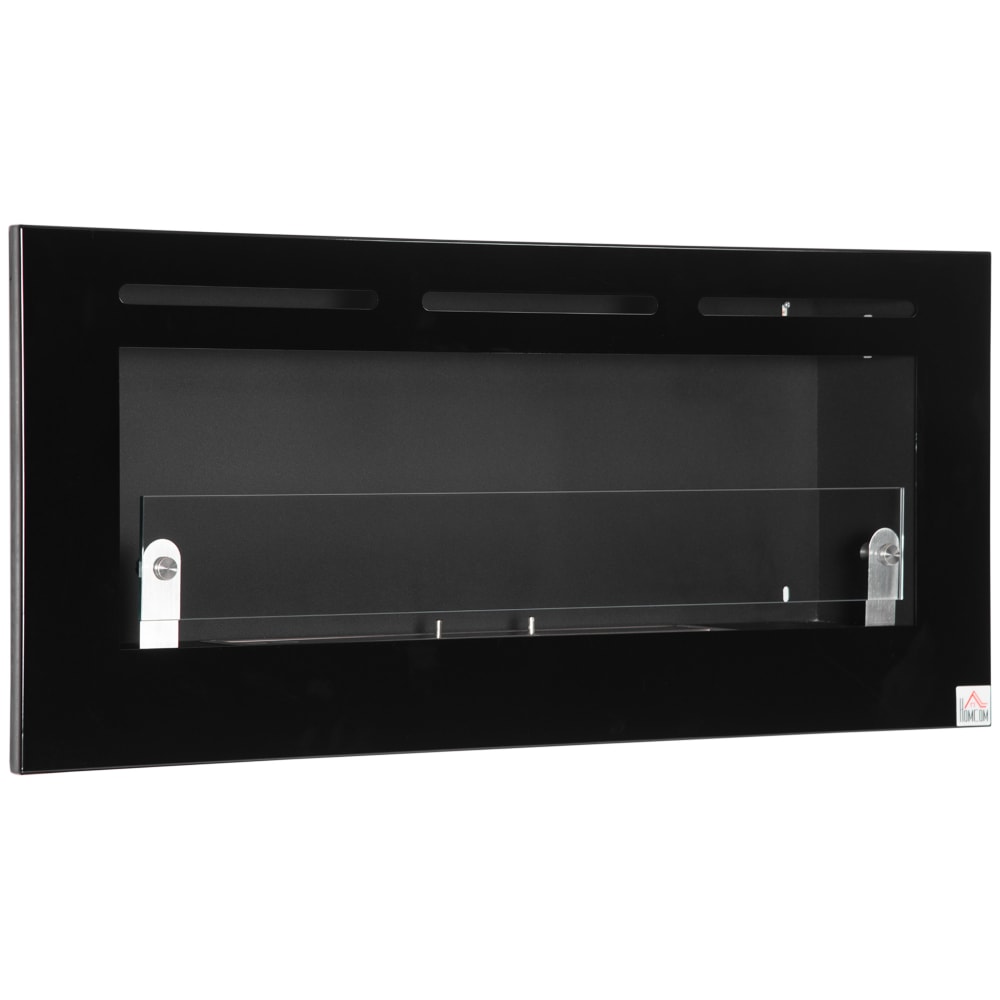 Cheminée bioéthanol murale réservoir 2,8 l pare-feu verre trempé Cheminée bioéthanol murale réservoir 2,8 l pare-feu verre trempé