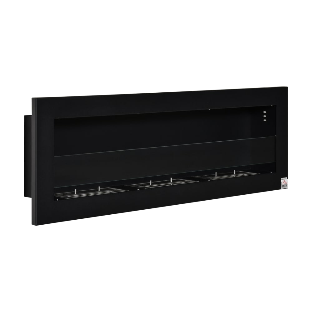 Homcom Wand-Bioethanol-Kamin, Dreifachbrenner 1L Edelstahl schwarz style modern - -