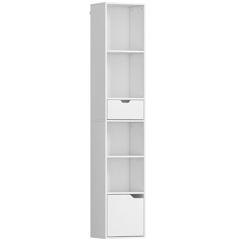 Homcom Weißholz-Bücherregal mit Schubladen&Fächern style modern Weiß Spanplatte