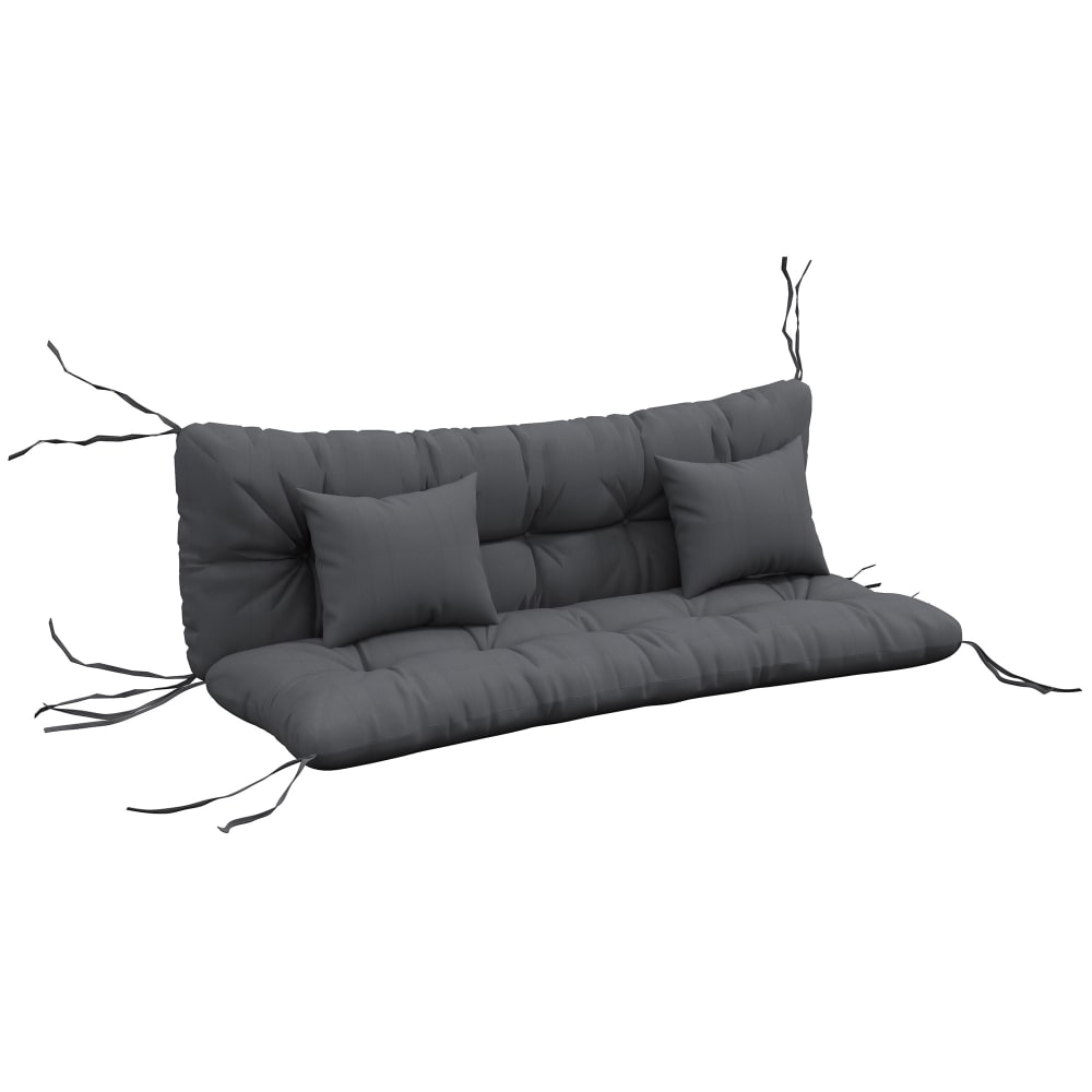 Ensemble de 4 coussins d'extérieur pour balancelle jardin gris foncé