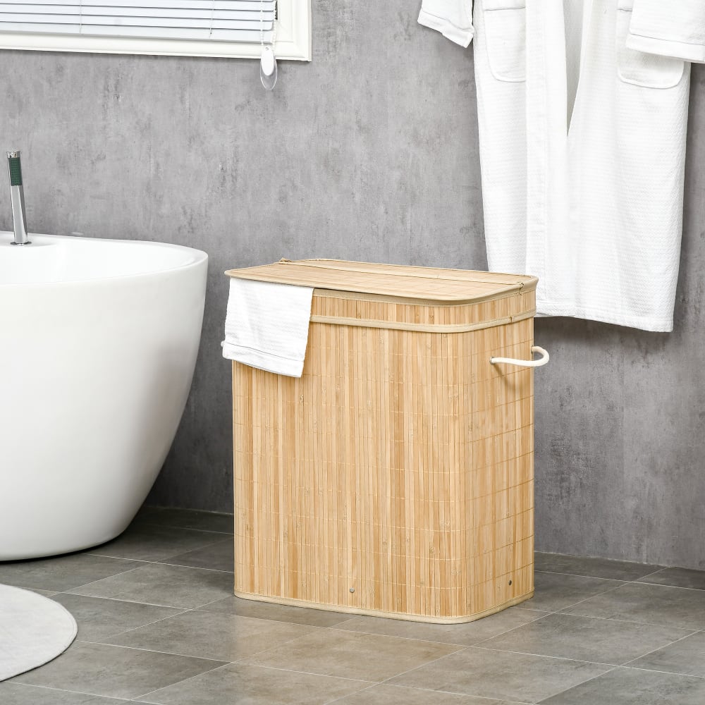 Panier à linge capacité 90 litres bambou — vue 4
