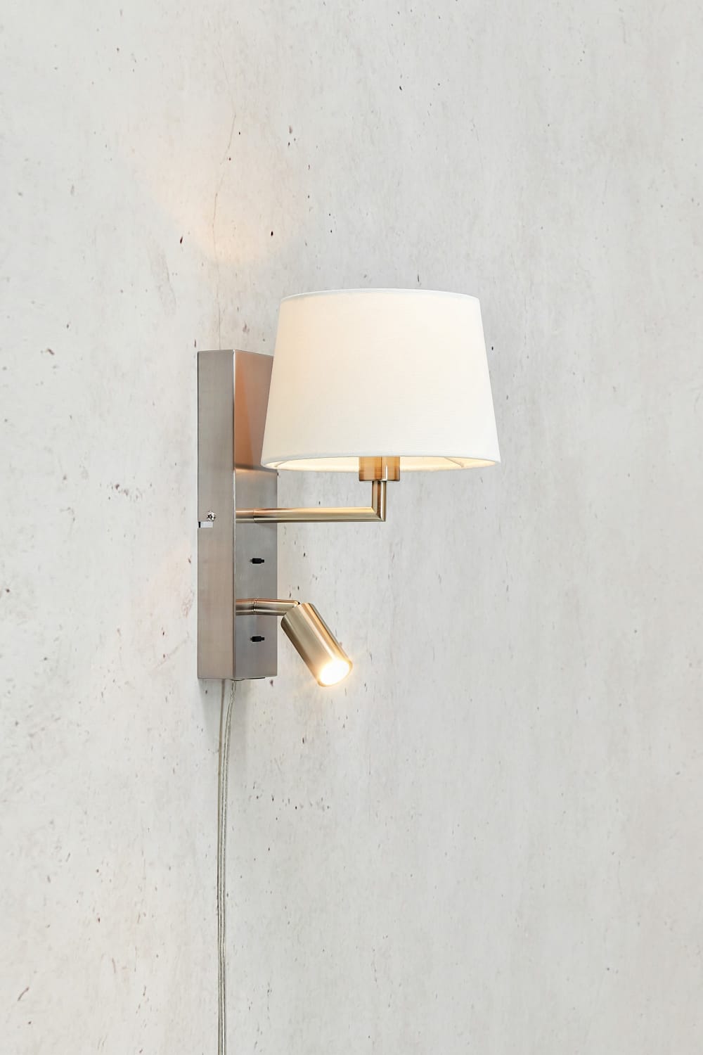 Applique murale 1xE14+LED acier et blanc — vue 3