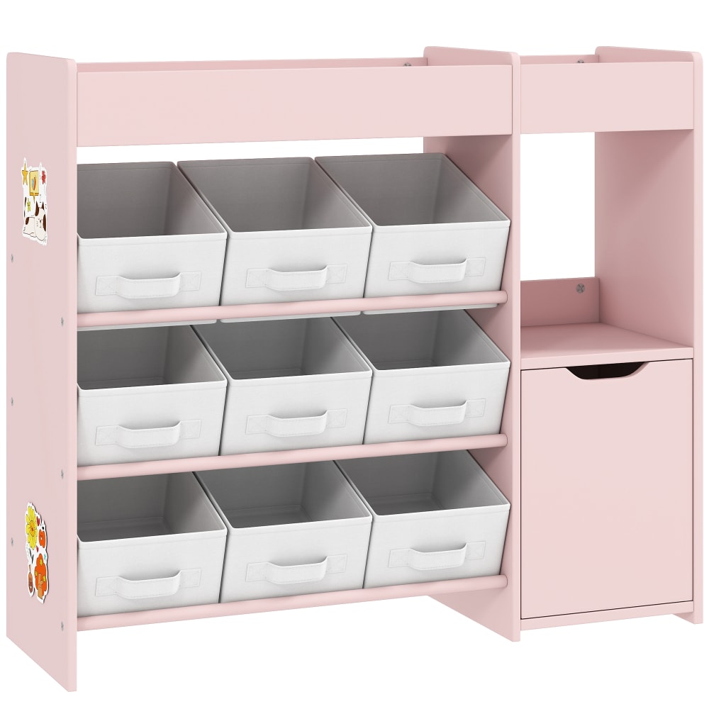 Meuble rangement enfant 9 tiroirs tissu rose Meuble rangement enfant 9 tiroirs tissu rose