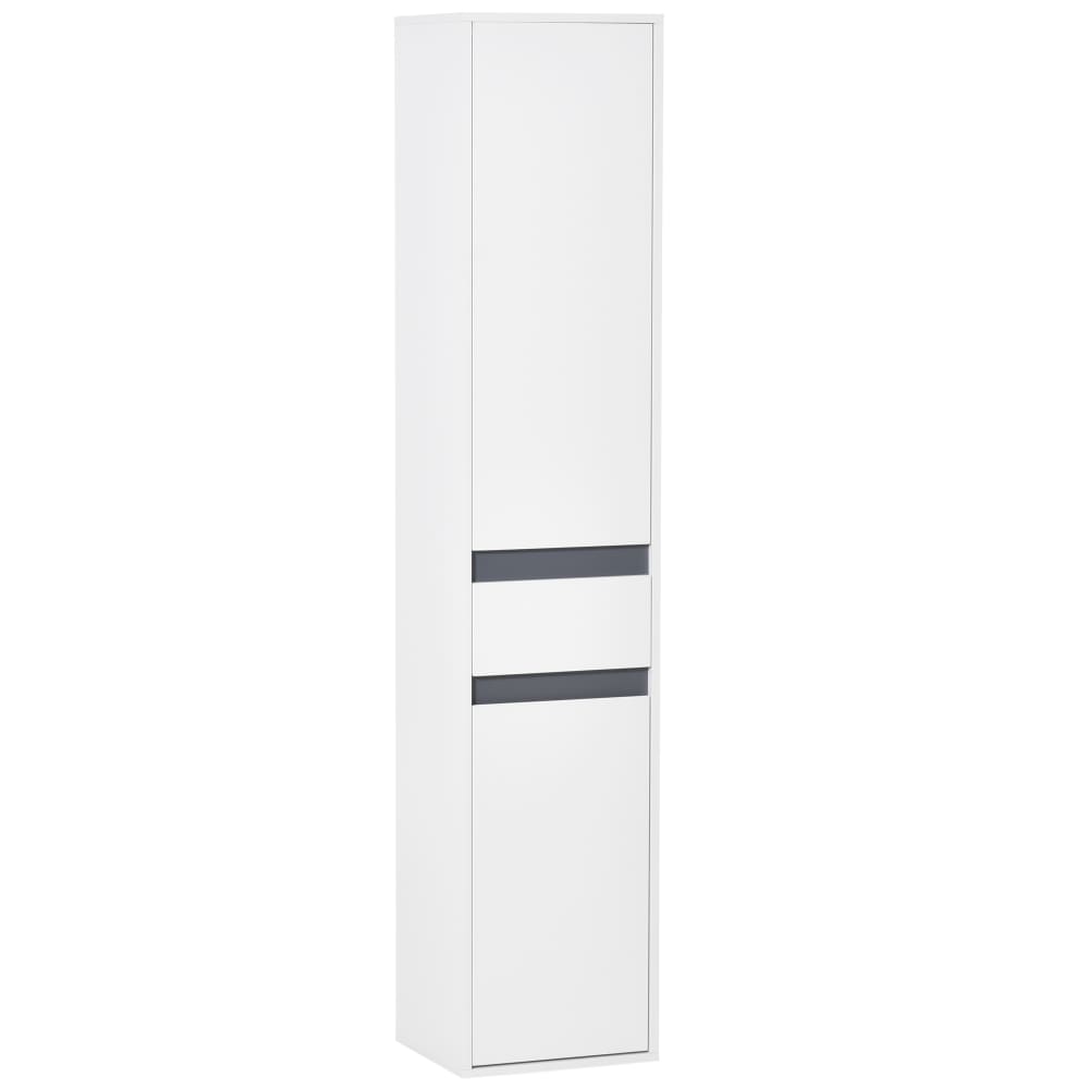 Meuble colonne rangement salle de bain placards étagères bois blanc