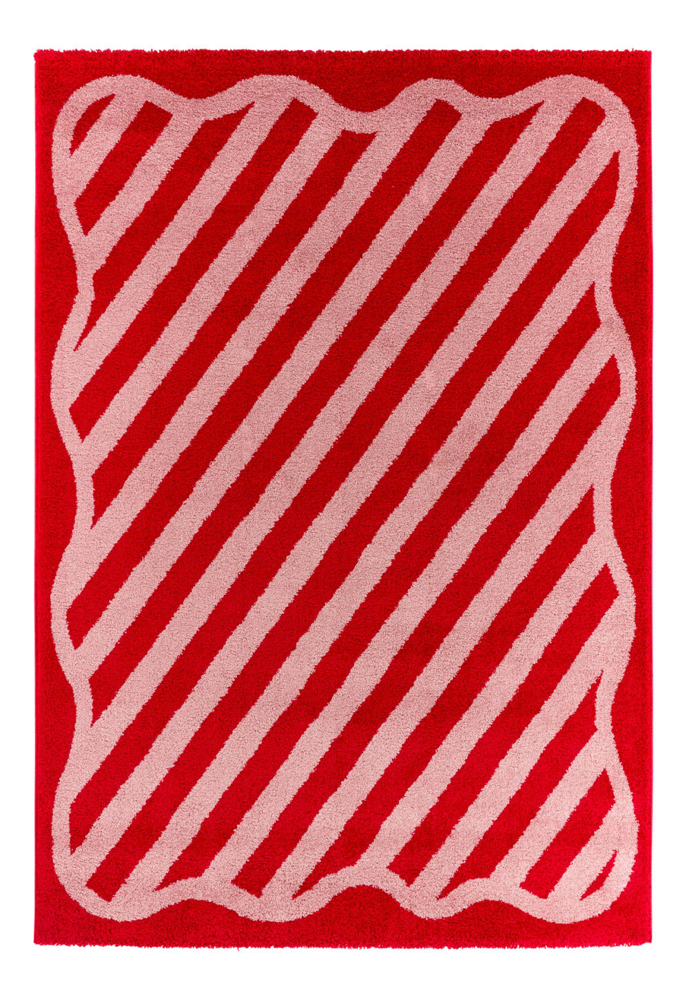 Tapis vintage style année 70 Rouge à rayures - 120x160 cm