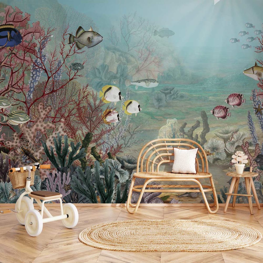 Papier peint reef multicolore