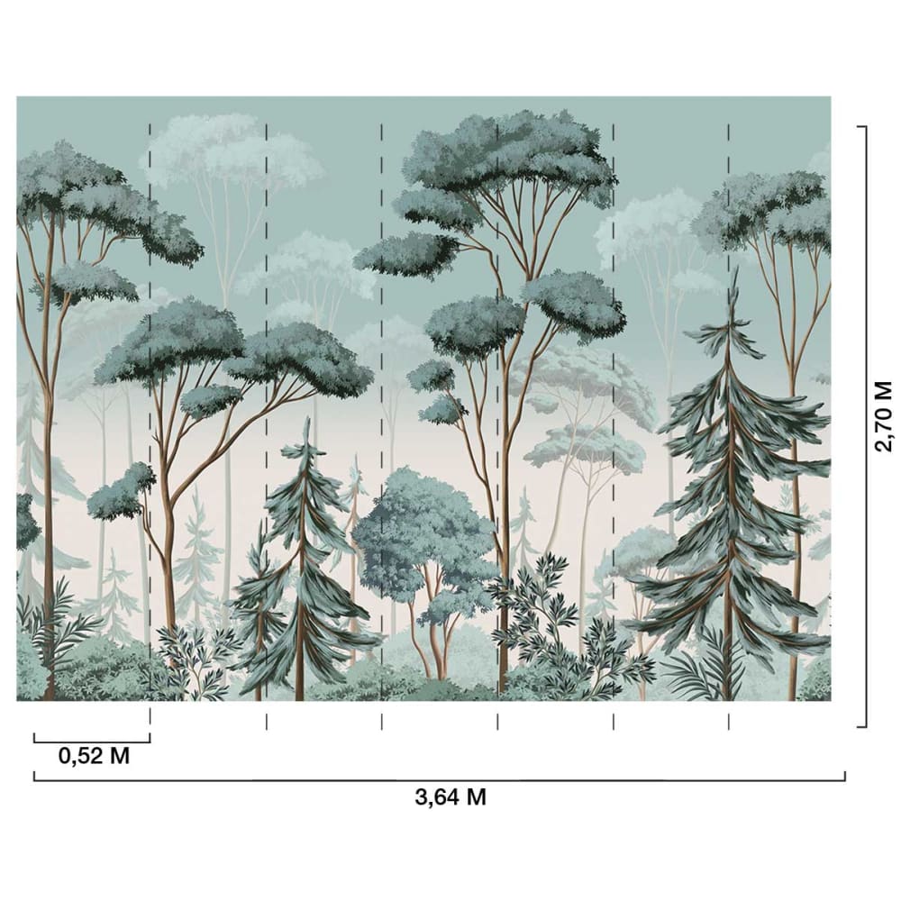 Papier peint forêt des fjords 364x270 cm — vue 4