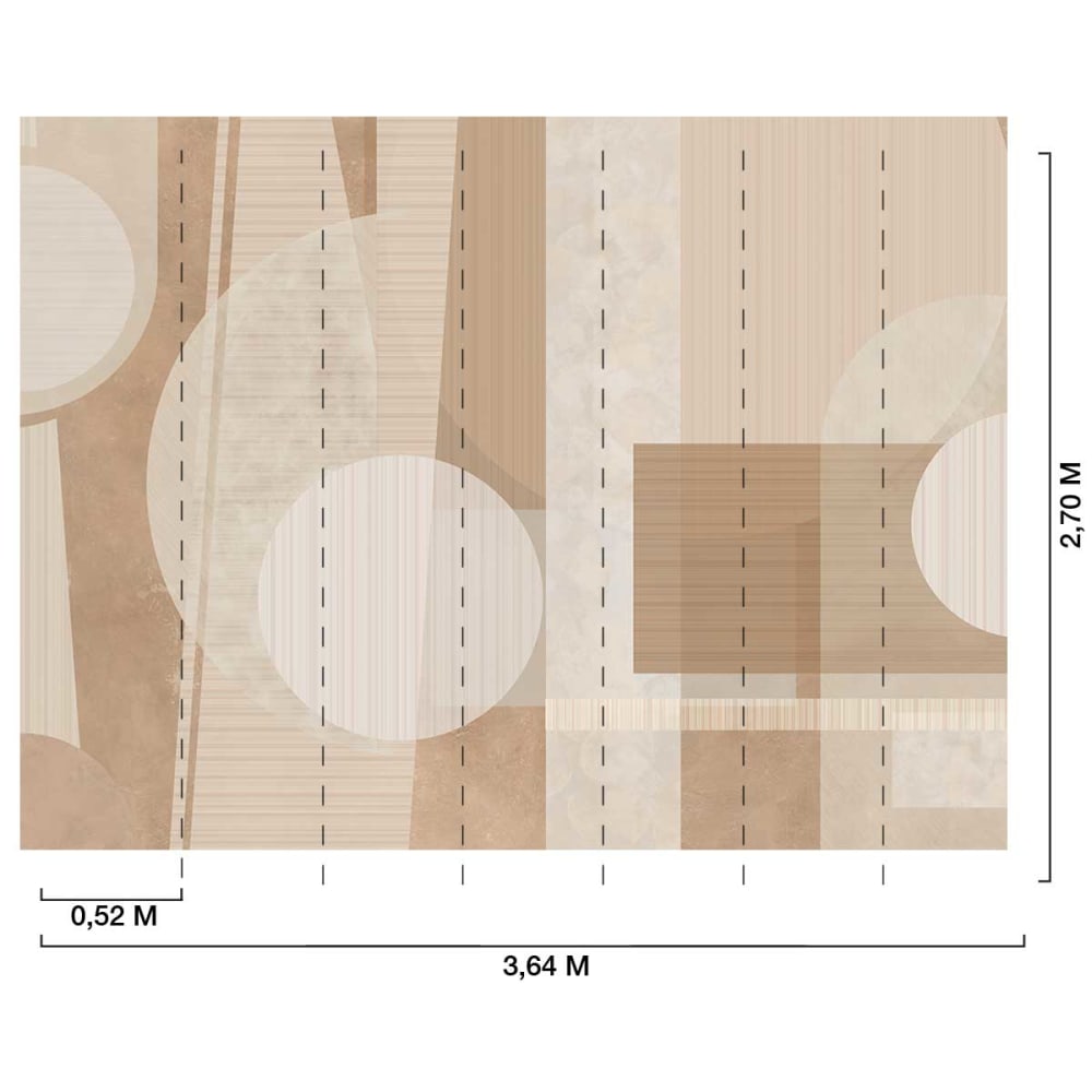 Papier peint beige structuré 364x270 cm — vue 4