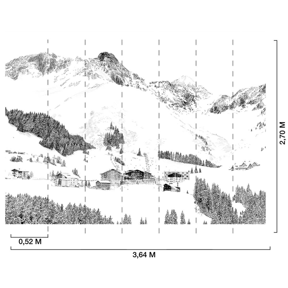 Papier peint au pied des pistes 364x270 cm — vue 4