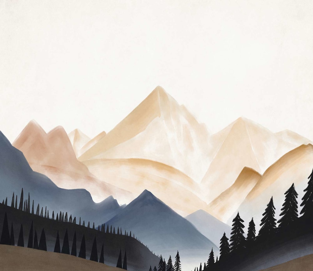 Papier peint silhouette de montagne 312x270 cm — vue 3