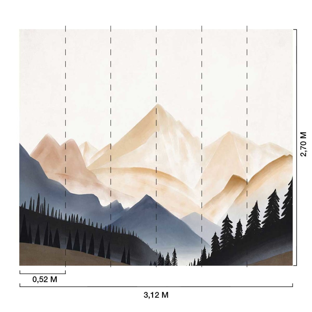 Papier peint silhouette de montagne 312x270 cm — vue 4
