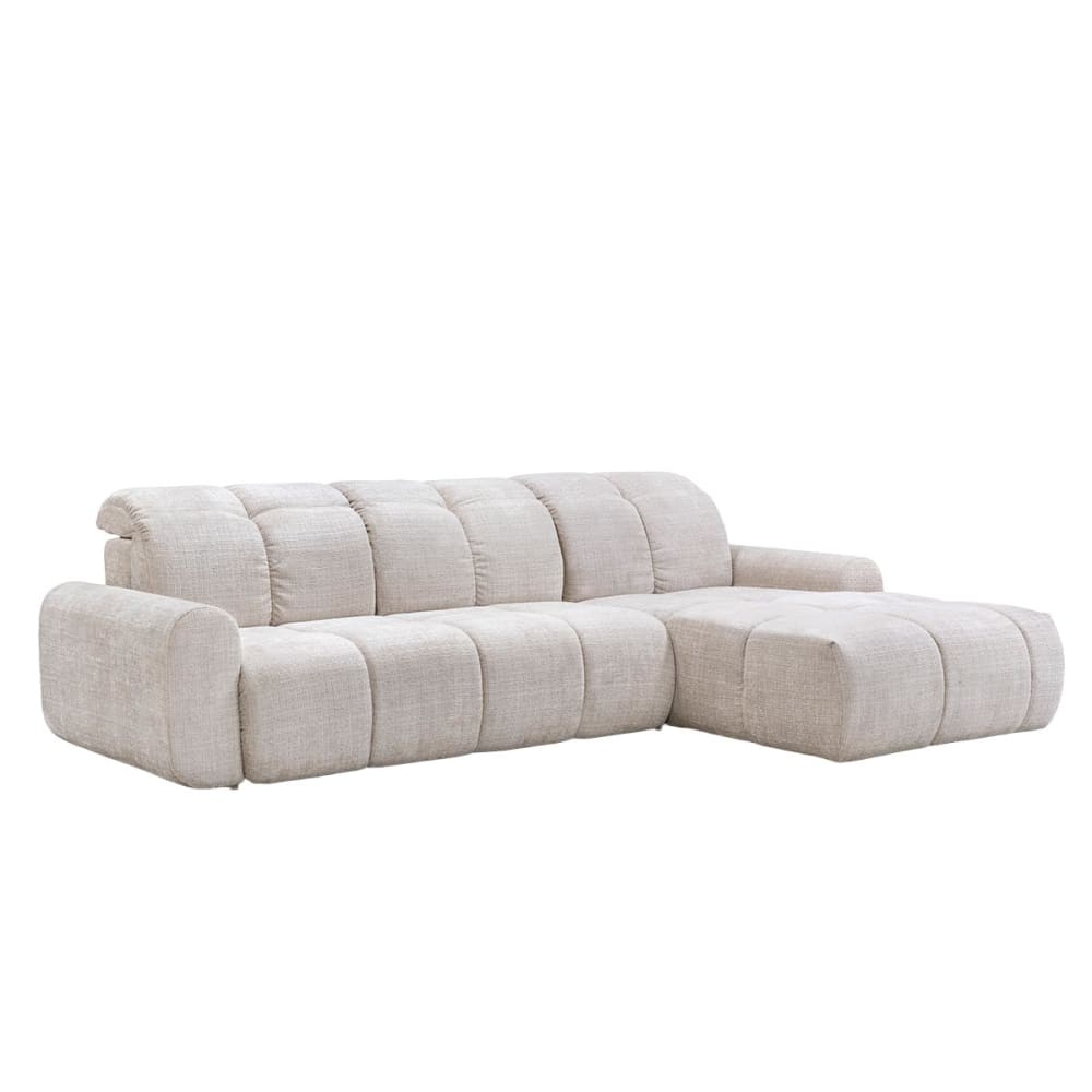 Canapé d'angle convertible 5 places en tissu