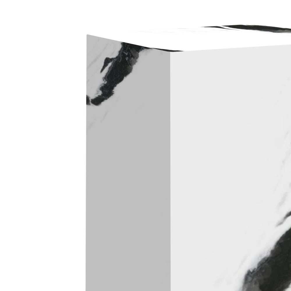 Table d'appoint marbre d'ingénierie blanc et noir