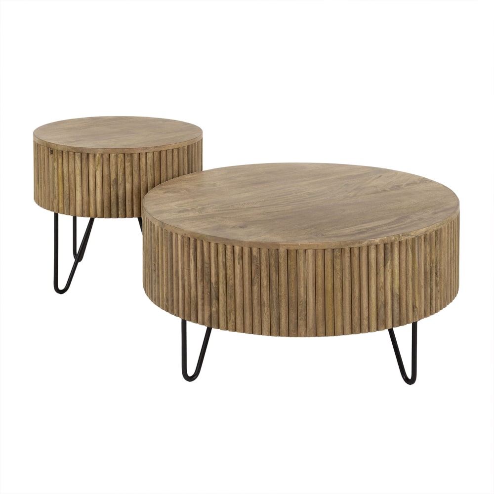 Lot de 2 tables en bois