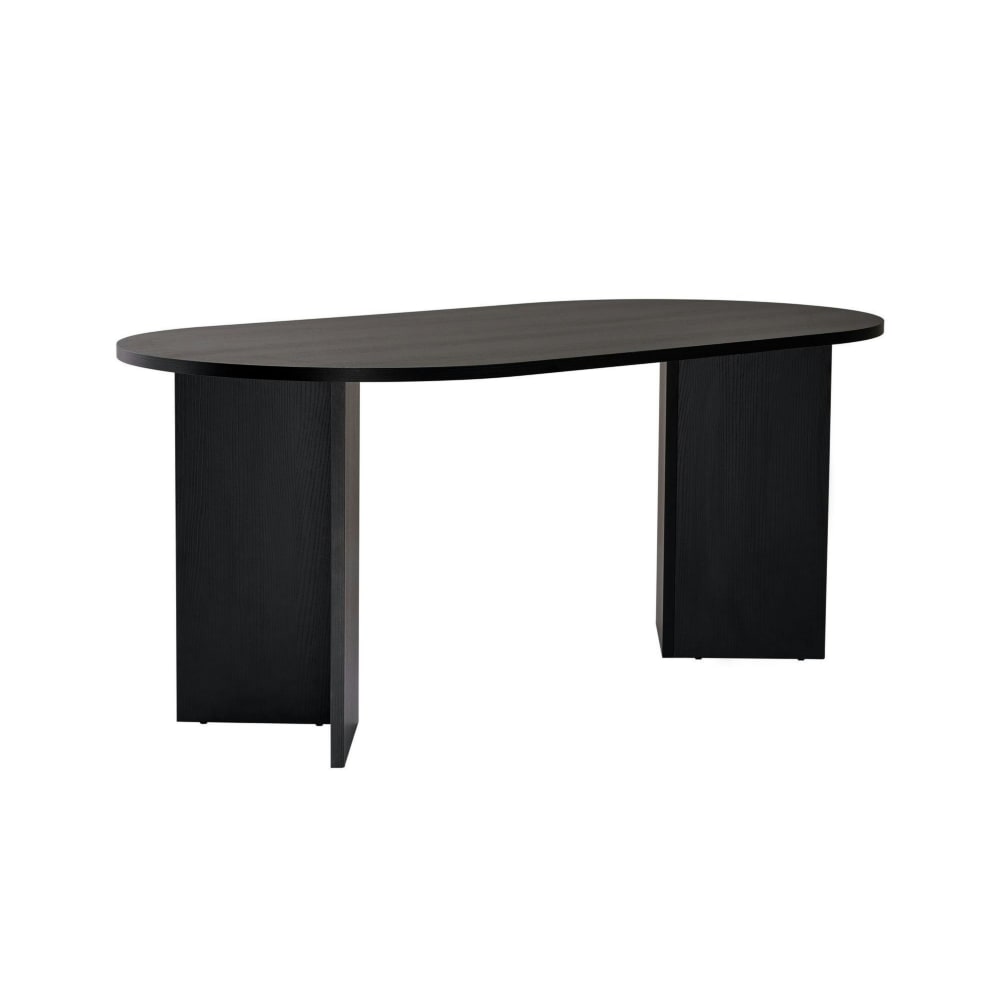 Table à manger ovale 200 cm décor bois noir
