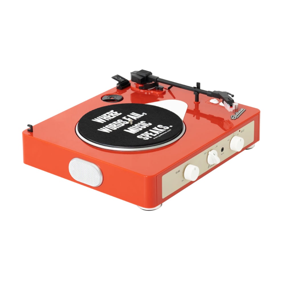 Platine vinyle portable avec Bluetooth mandarine