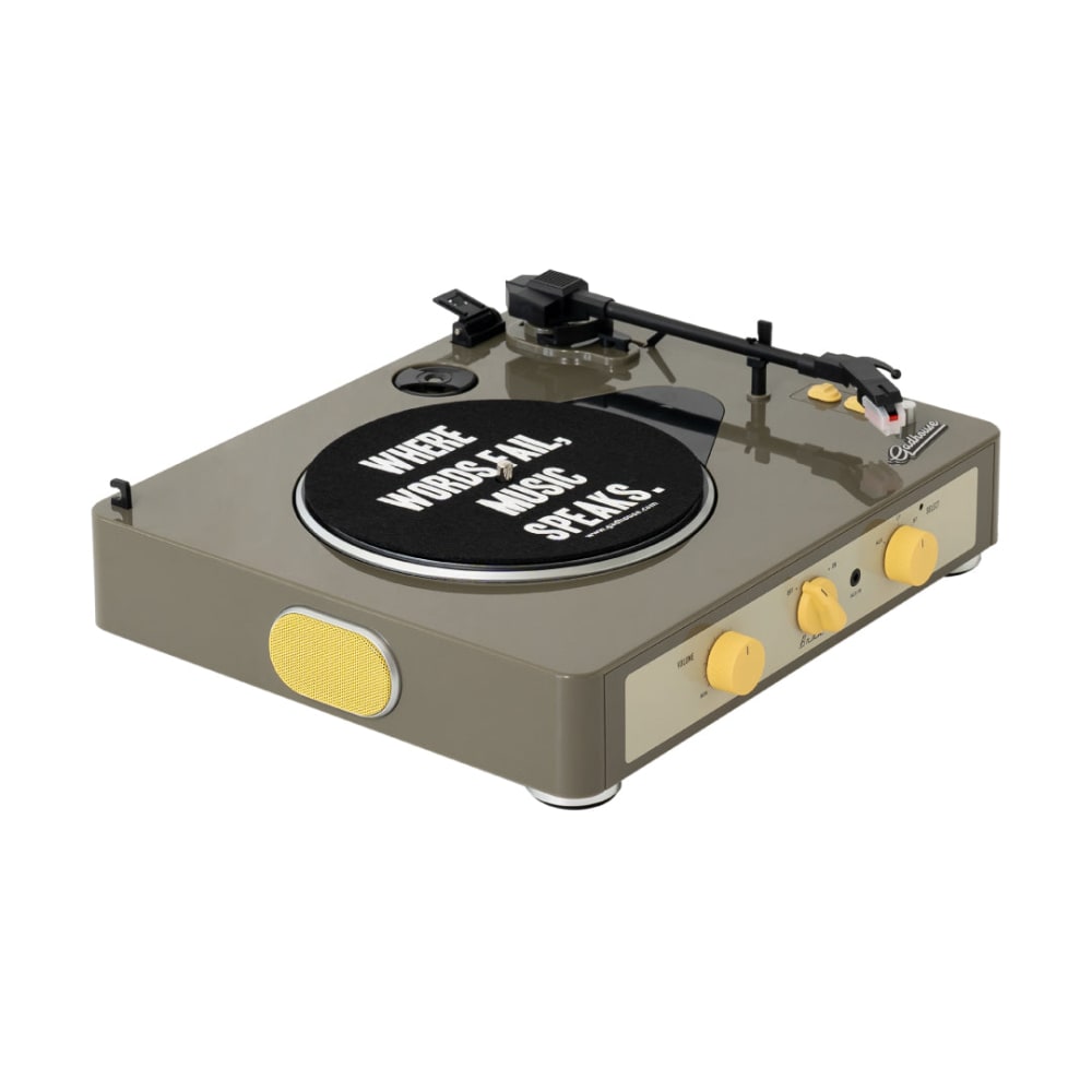 Tragbarer Plattenspieler mit grauem Bluetooth-Design - Maisons Du