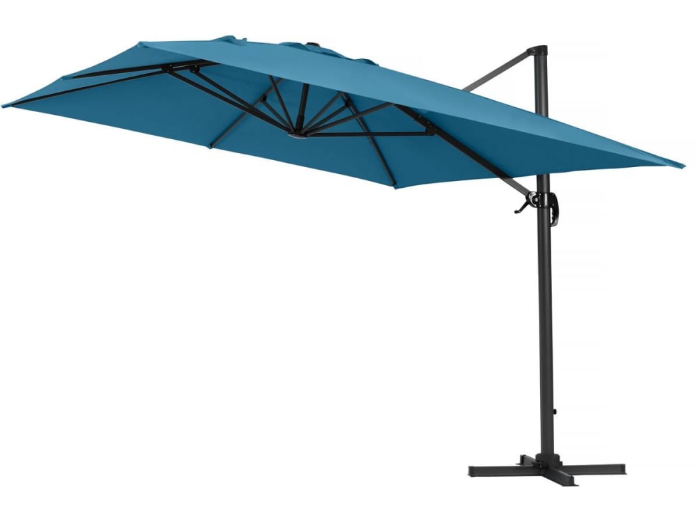Parasol jardin en aluminium bleu 300 x 400 x 300 cm