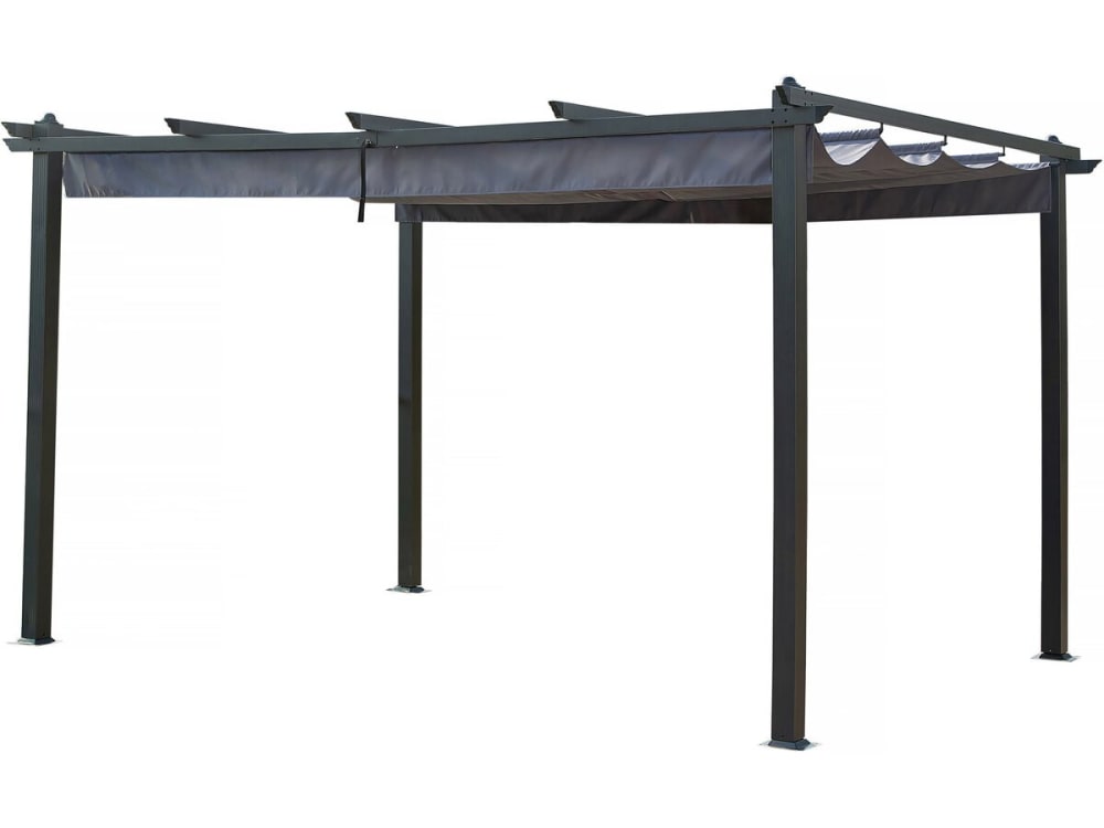 Pergola en aluminium anthracite 395 x 295 x 231 cm