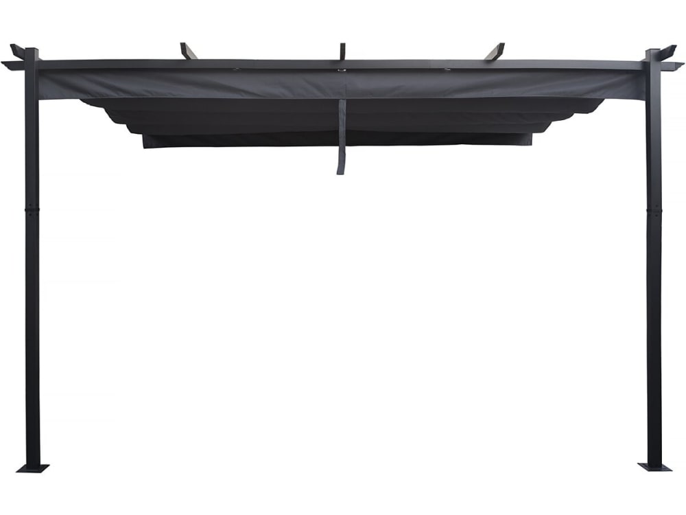 Pergola en aluminium gris 395 x 289 x 231 cm