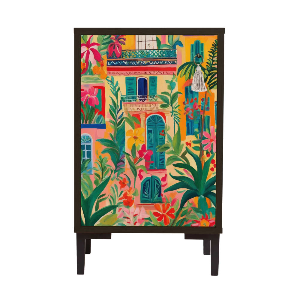 Table de chevet en MDF imprimé paradis