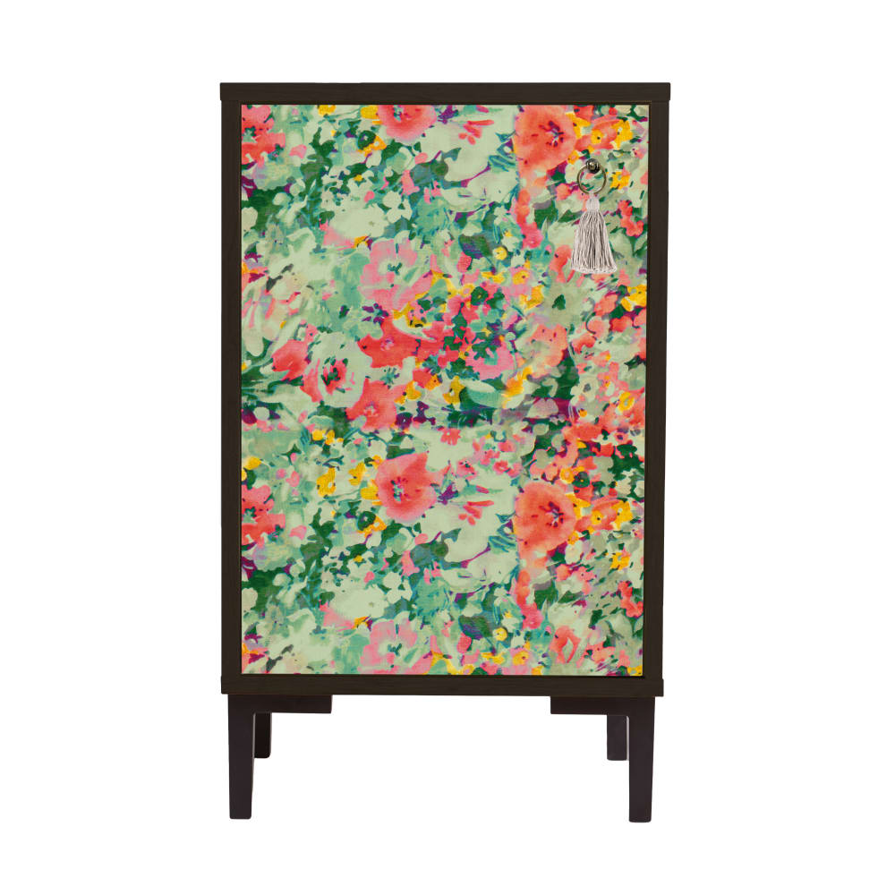 Table de chevet en MDF imprimé fleurs de printemps