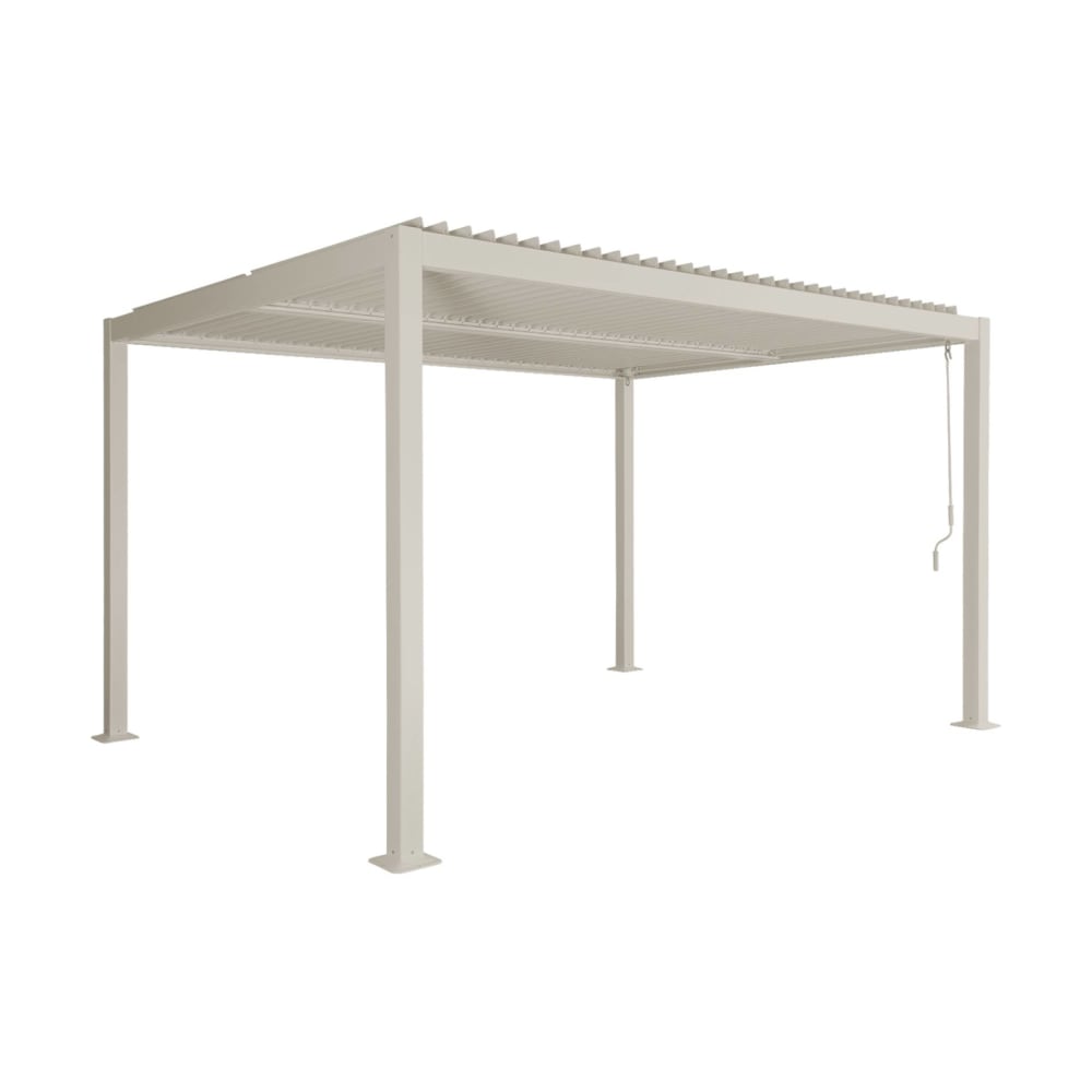 Pergola bioclimatique aluminium et acier 4x3m beige