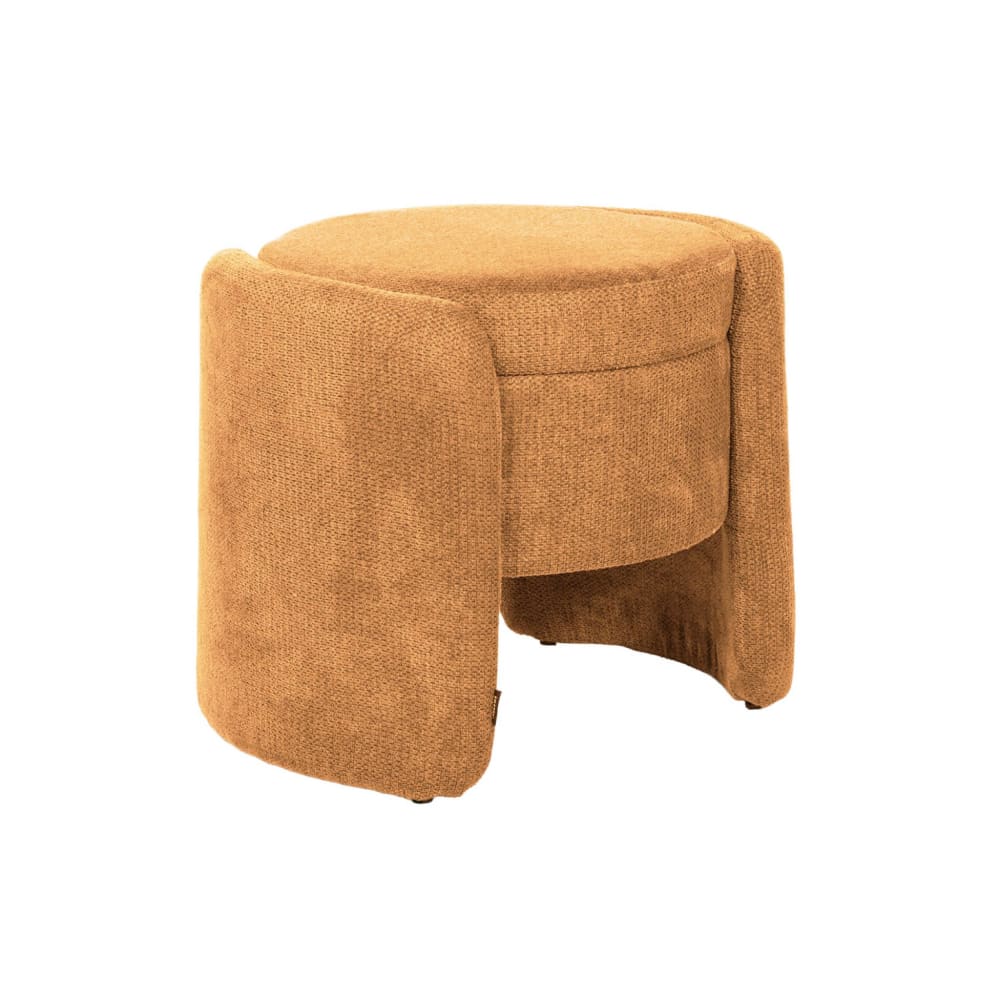 Tabouret coffre contemporain tissu rouille