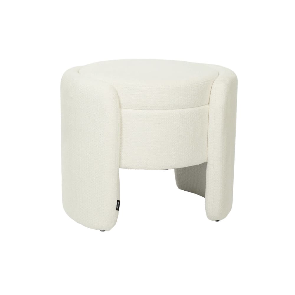 Tabouret coffre contemporain tissu blanc
