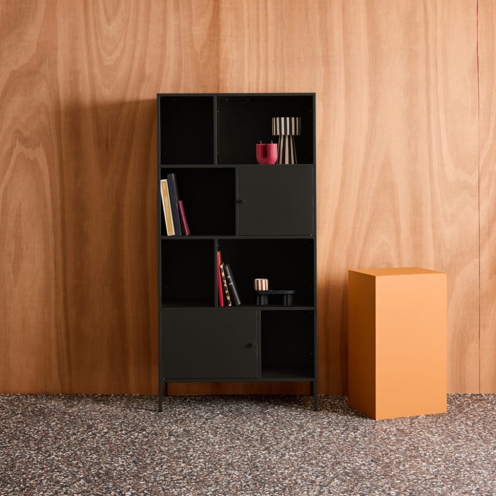 sweeek Sideboard aus Stahl mit 8 Stauräumen, schwarz style industrial - Stahl