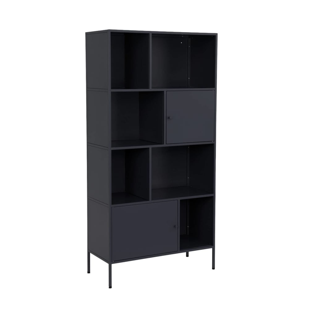 Sideboard aus Stahl mit 8 Stauräumen, schwarz - Maisons Du Monde