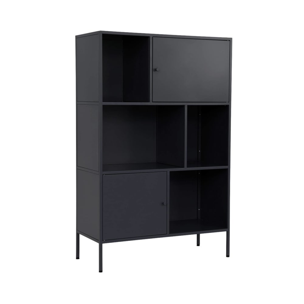 Sideboard aus Stahl mit 6 Stauräumen, schwarz - Maisons Du Monde
