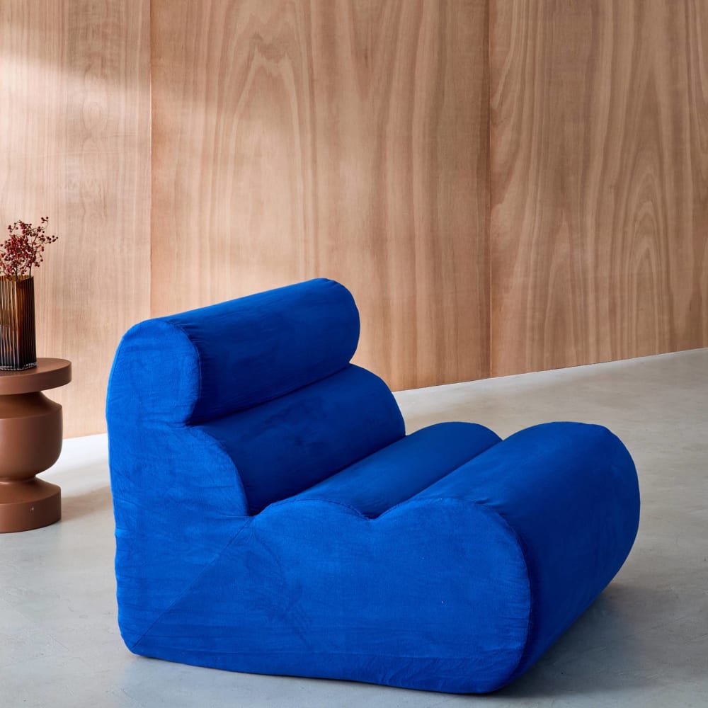 Modularer Lounge-Sessel mit elektroblauem Stoffbezug - Maisons Du