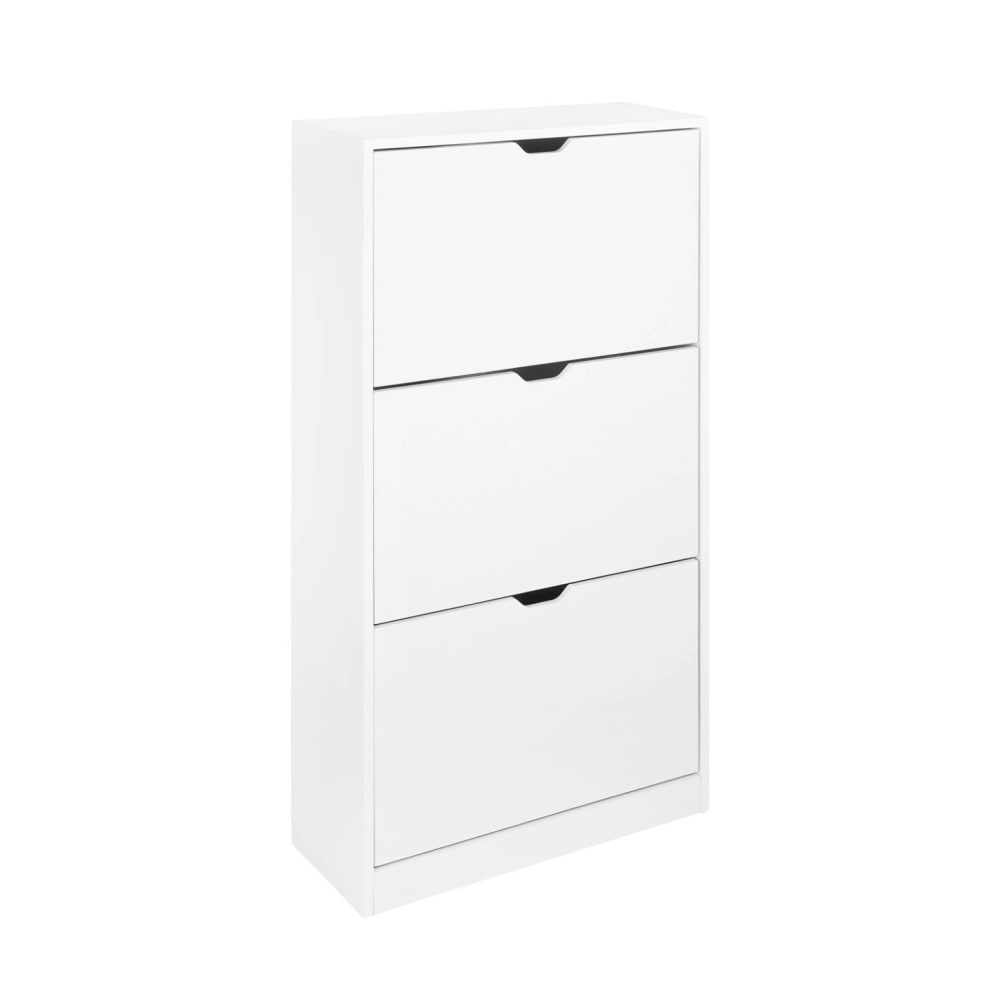 Schuhschrank Holzdekor weiß 3 Schubladen - Maisons Du Monde