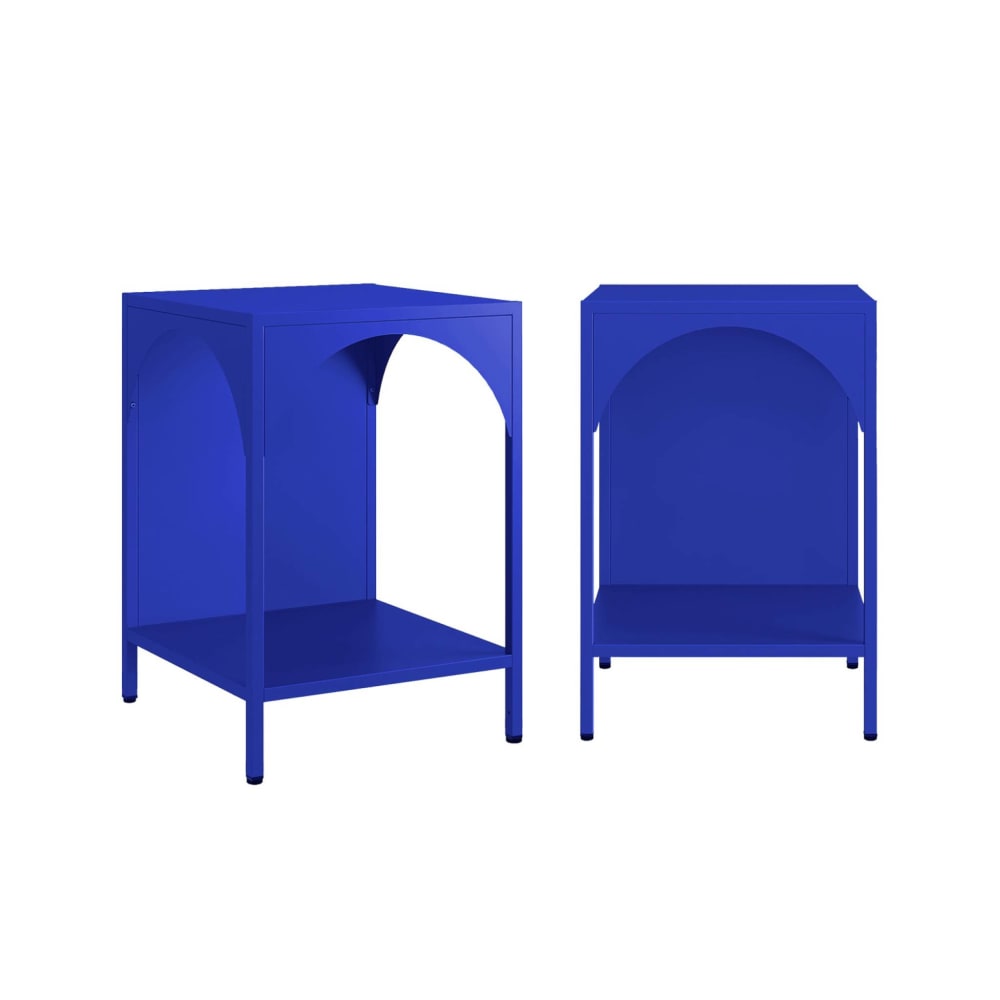 Lot de 2 tables de chevet, tables d'appoint bleu