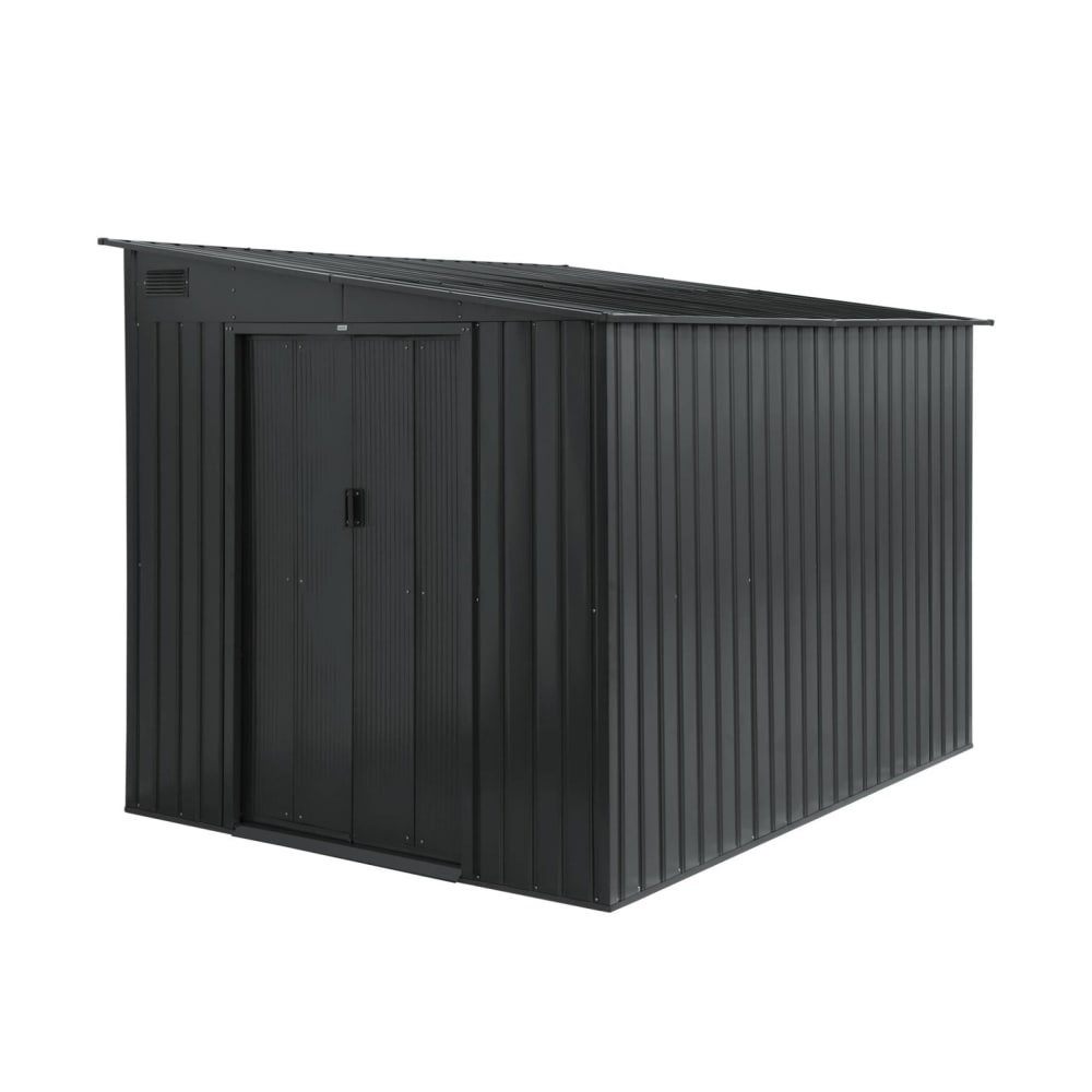 Abri de jardin acier 5,5m² avec kit d'ancrage anthracite