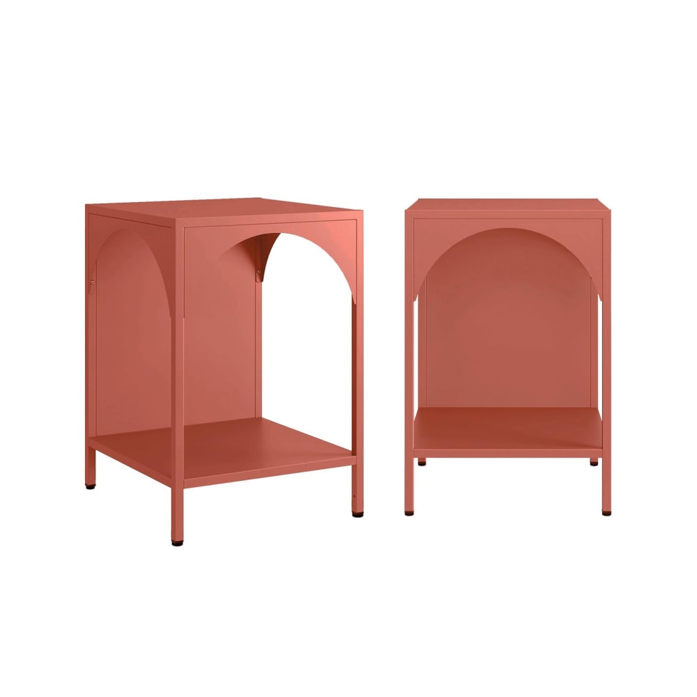 Lot de 2 tables de chevet, tables d'appoint terracotta