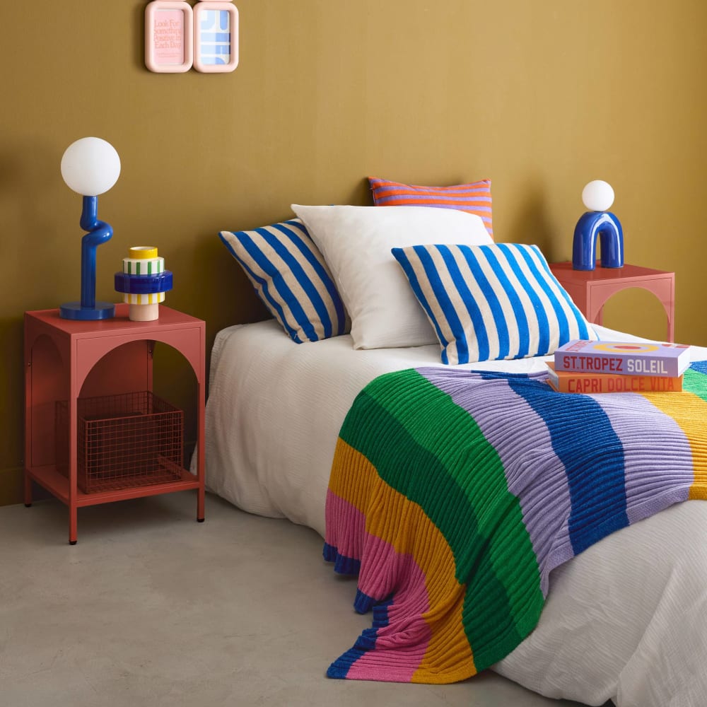 Lot de 2 tables de chevet, tables d'appoint terracotta