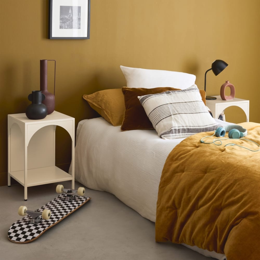 sweeek 2er-Set Nachttische, Beistelltische beige style industrial - Stahl