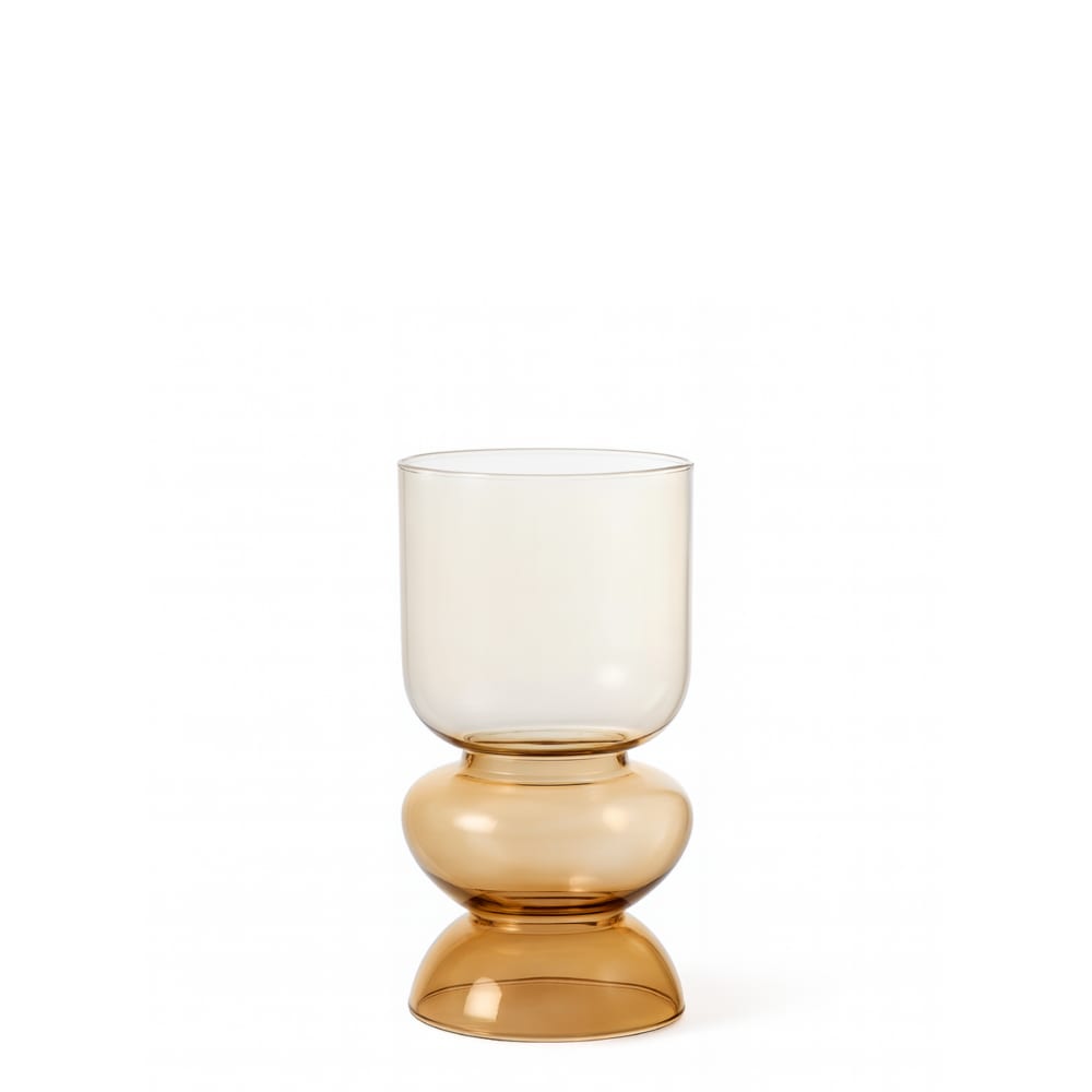 Vase en verre orange transparent h21
