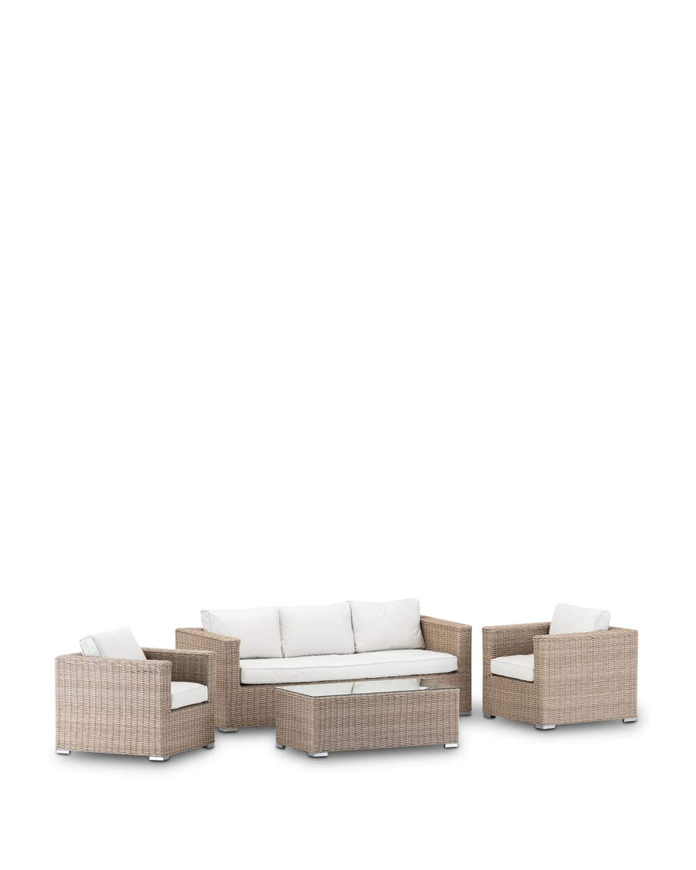 Salon de jardin 5 places en rotin