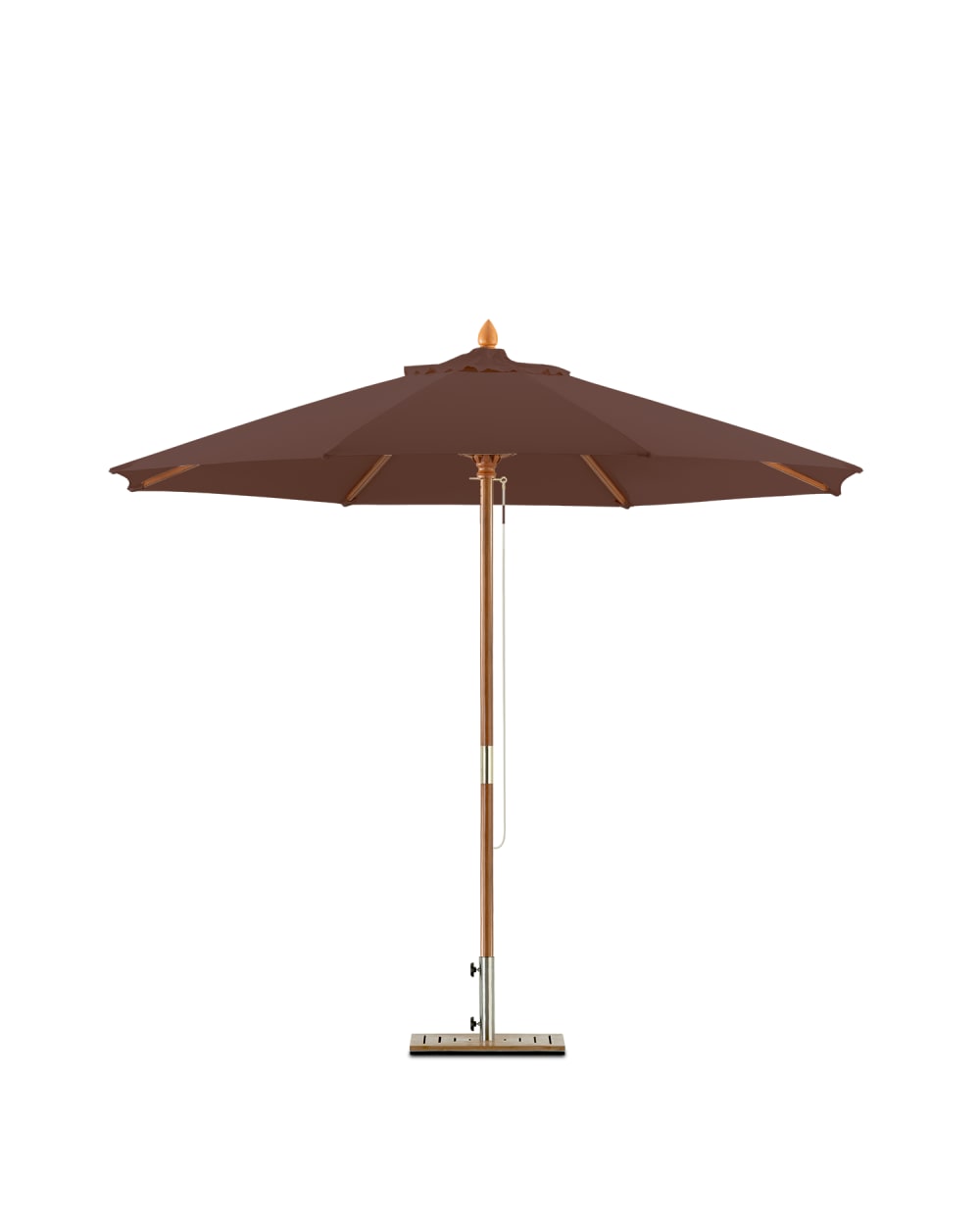 Parasol rond en bois 250 cm chocolat