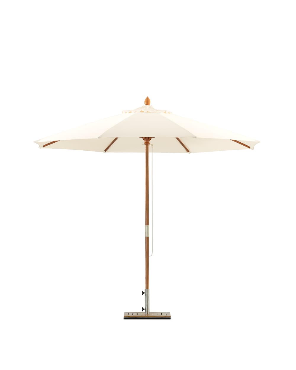 Parasol rond en bois 250 cm écru