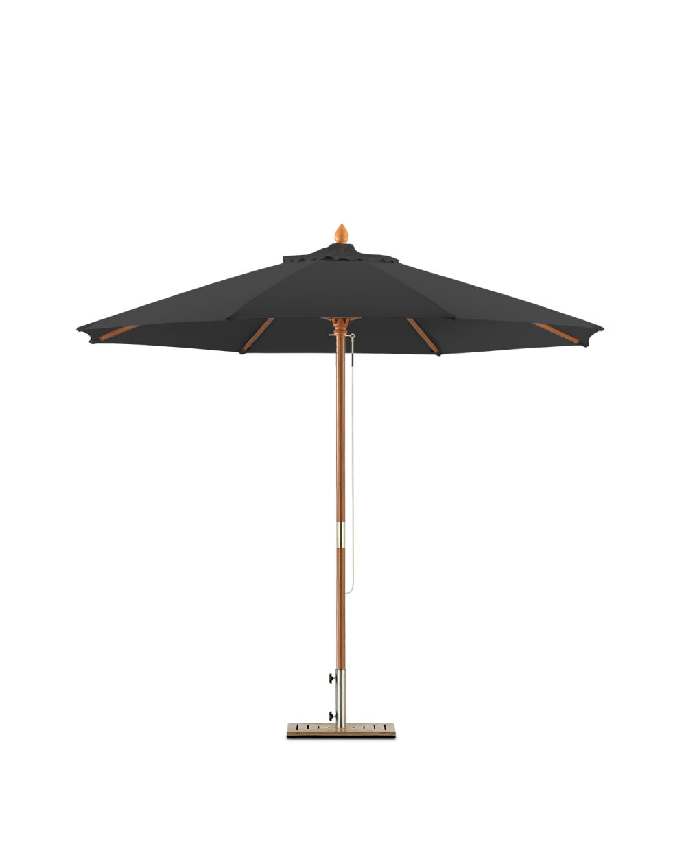 Parasol rond en bois 250 cm noir