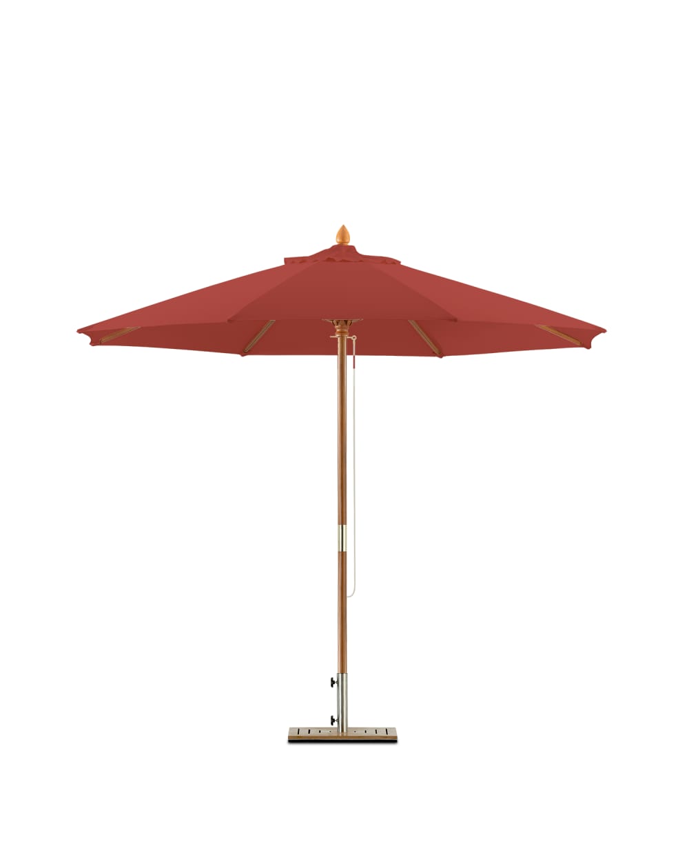Parasol rond en bois 250 cm rouge
