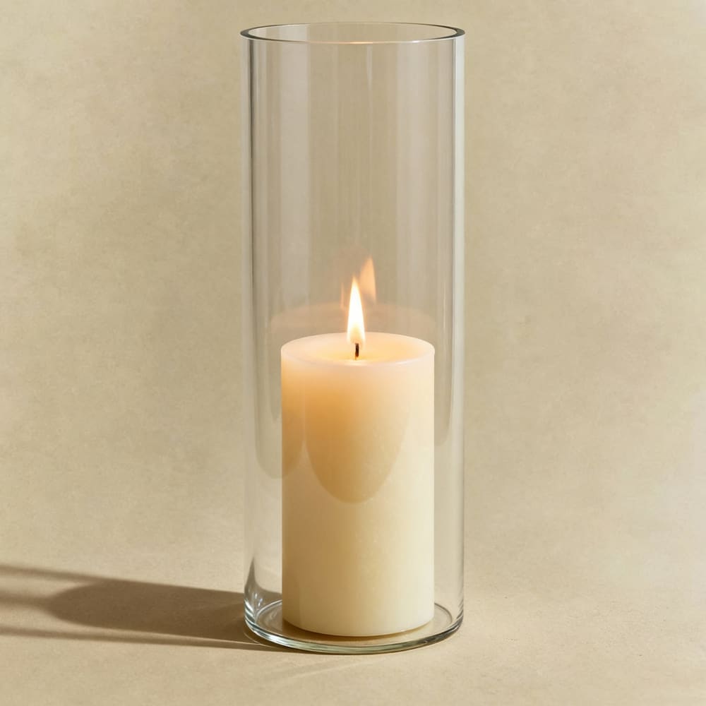 Photophore décoratif en verre transparent h28 — vue 3