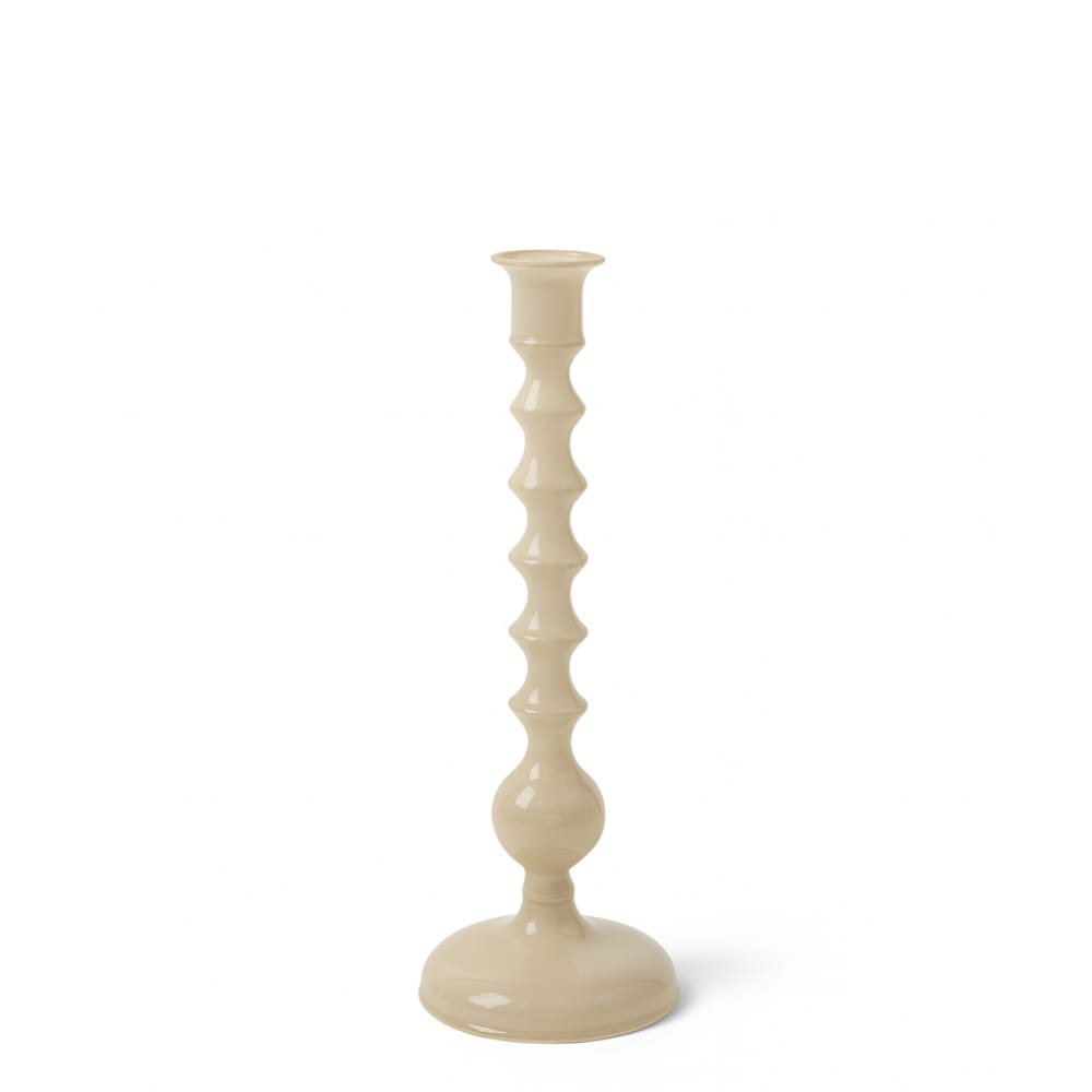 Bougeoir en verre glossy crème h28 Bougeoir en verre glossy crème h28